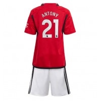 Camisa de time de futebol Manchester United Antony #21 Replicas 1º Equipamento Infantil 2023-24 Manga Curta (+ Calças curtas)